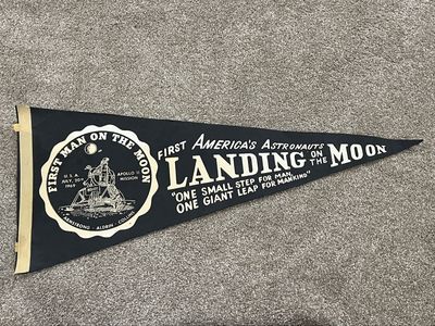 Vintage Apollo 11 Moon Landing Pennant