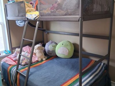 Metal Bunk Bed Frame with Ladder - Space-Saving Design