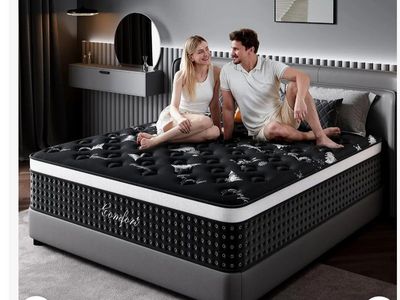 winxmattrs Comfort Firm Euro Top Black Hybrid Mattress - Queen Size