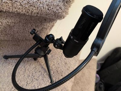 Audio Technica AT2020 Medium Diaphragm Condenser Microphone with Stand and Pop Filter