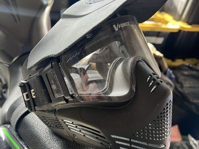 VForce Paintball Mask Goggles Black with Visor Used Good