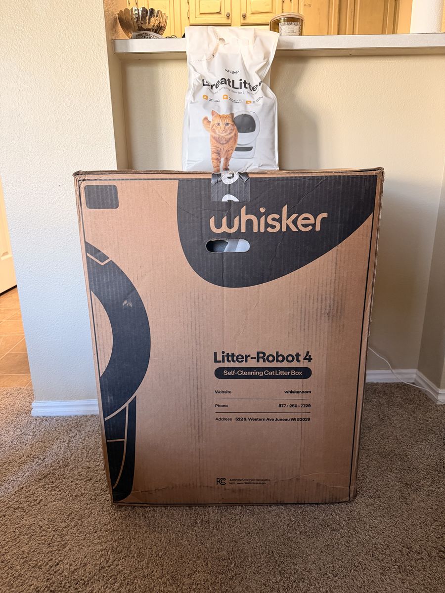 NEW Sealed Whisker Litter-Robot 4 + Mat + OdorTrap + 20lb GreatLitter