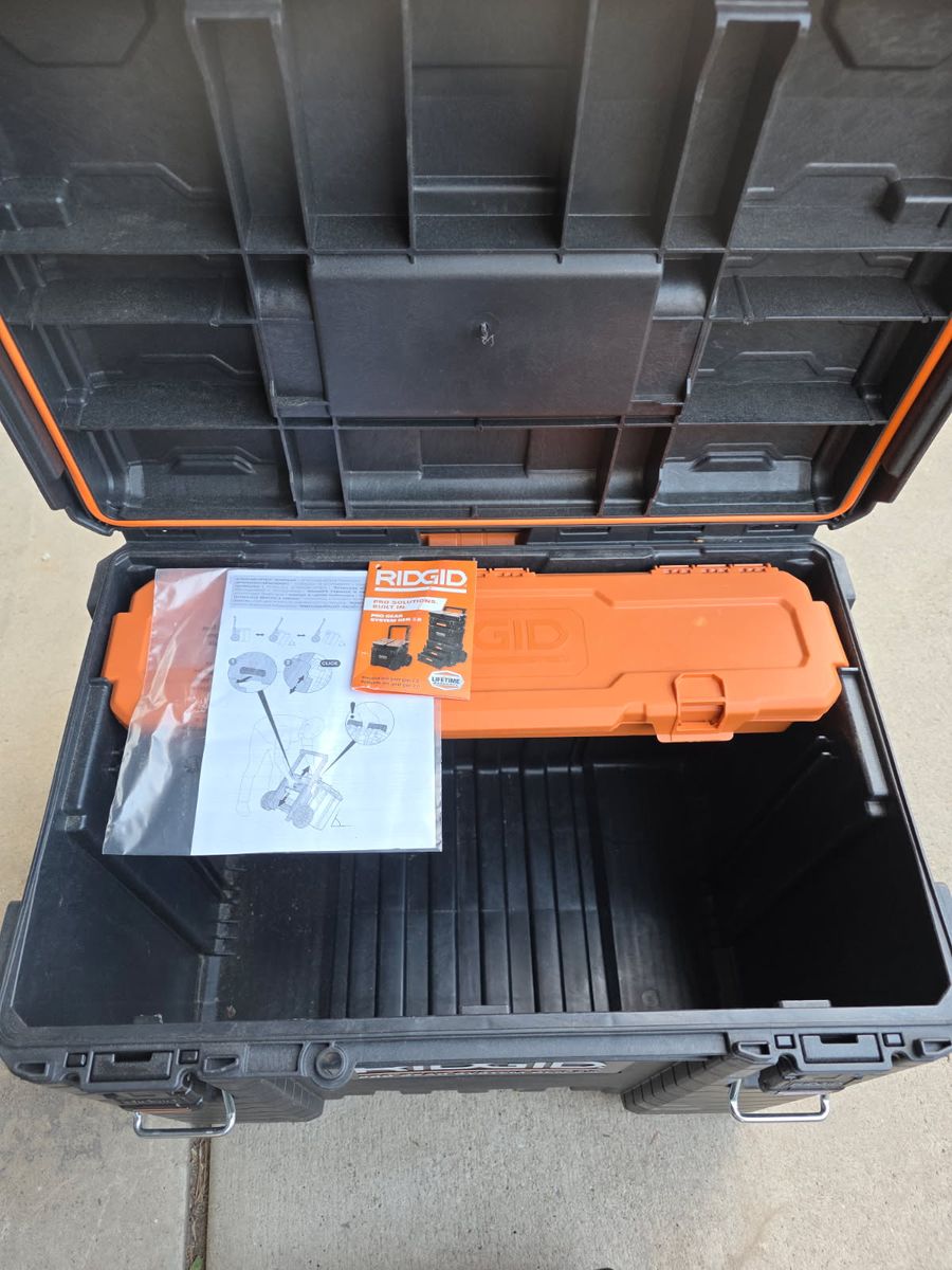 Ridgid Pro Gear System Gen 2.0 Stackable 25 in All Terrain Rolling Tool Box with 9 in. Wheels