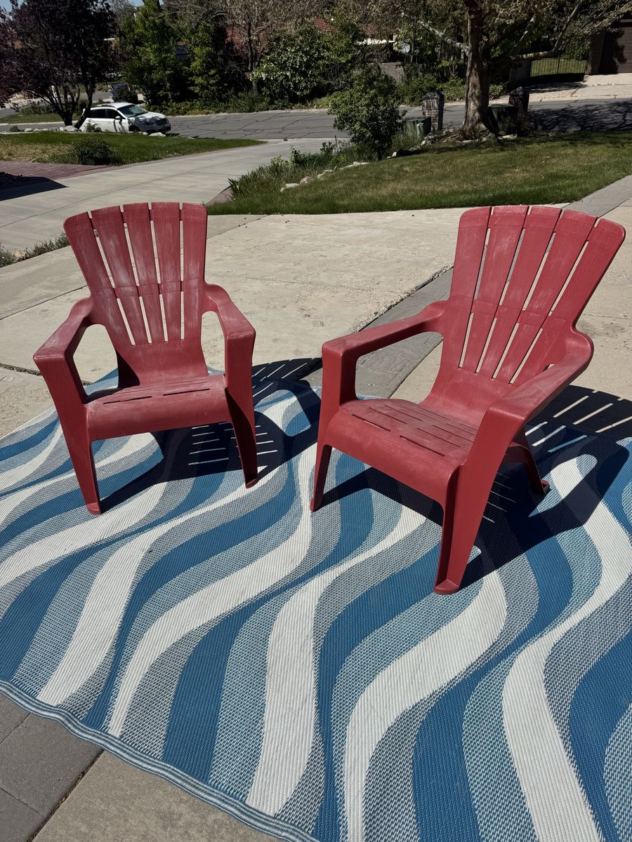 2x Deluxe Adirondack Chair Allweather Resin Patio