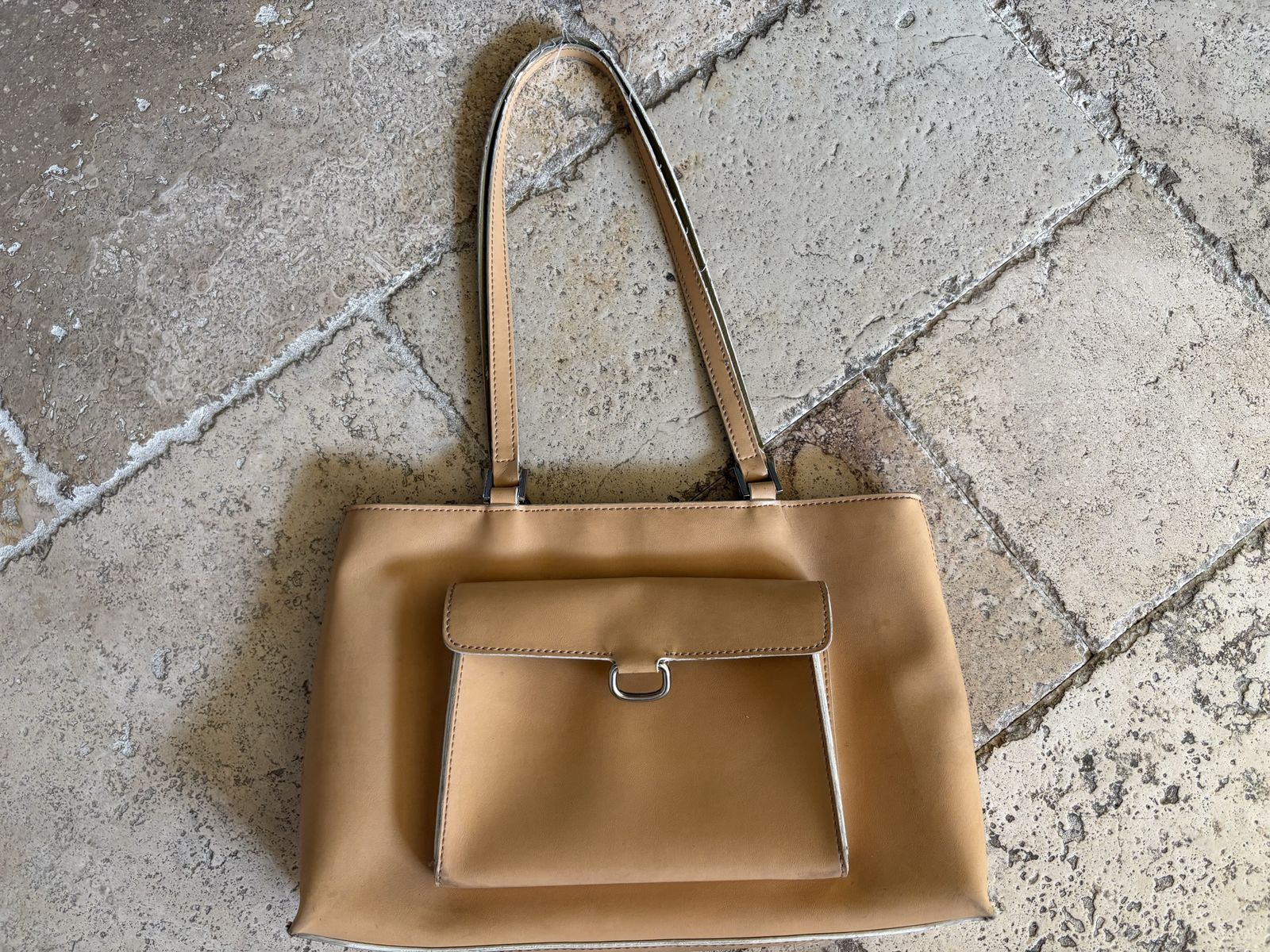 Mondani Yellow or Light Tan Shoulder Purse