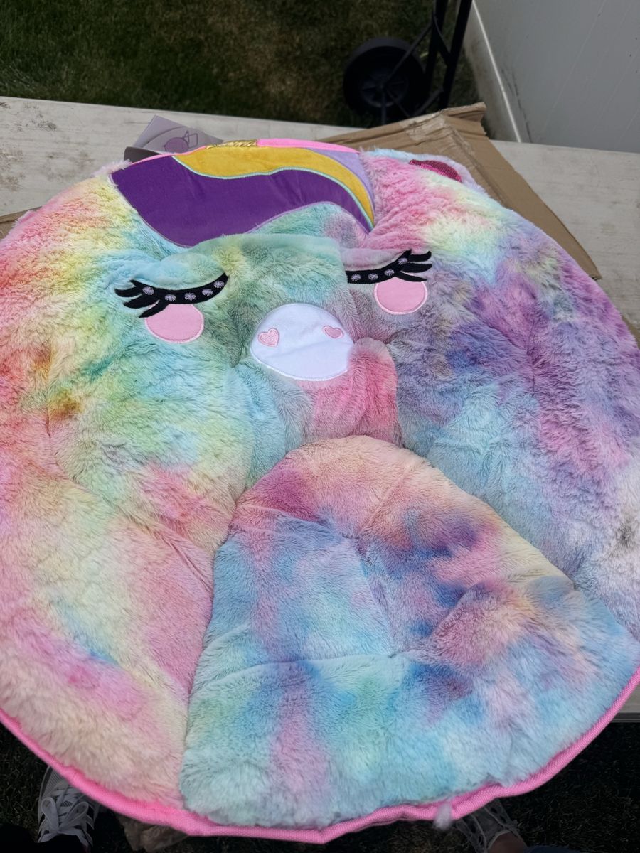 Heritage 23” folding rainbow unicorn saucer chair