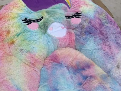 Heritage 23” folding rainbow unicorn saucer chair
