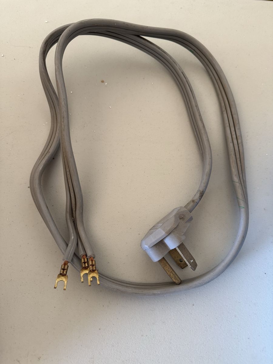 Heavy Duty 220V 3-Prong Power Cord with Spade Connectors -  Dryer