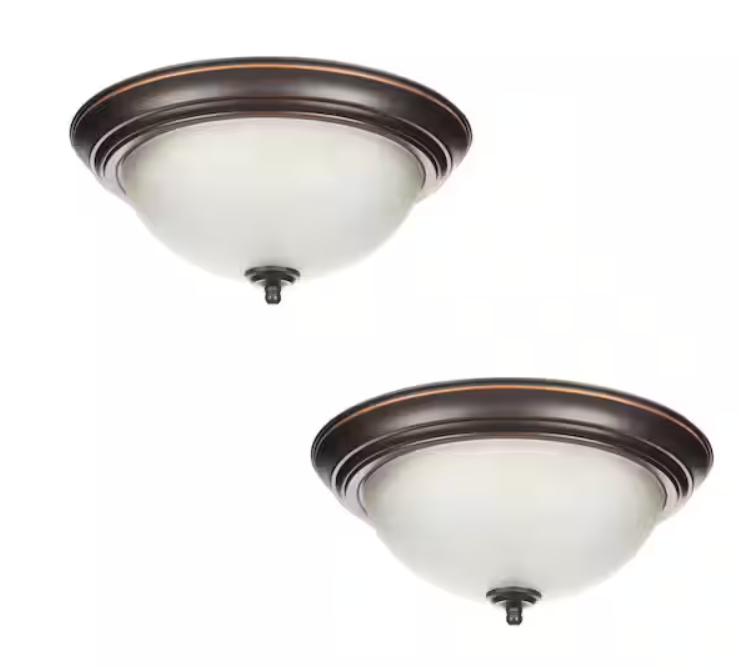 Two 13" light fixtures - oil rubbed bronze