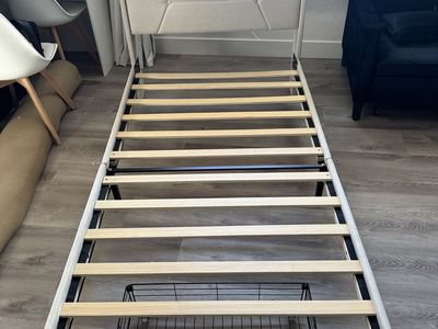Twin Bed Frame with Charger plugins and LED lights
