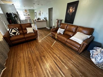Leather Reclining Sofa, And Loveseat