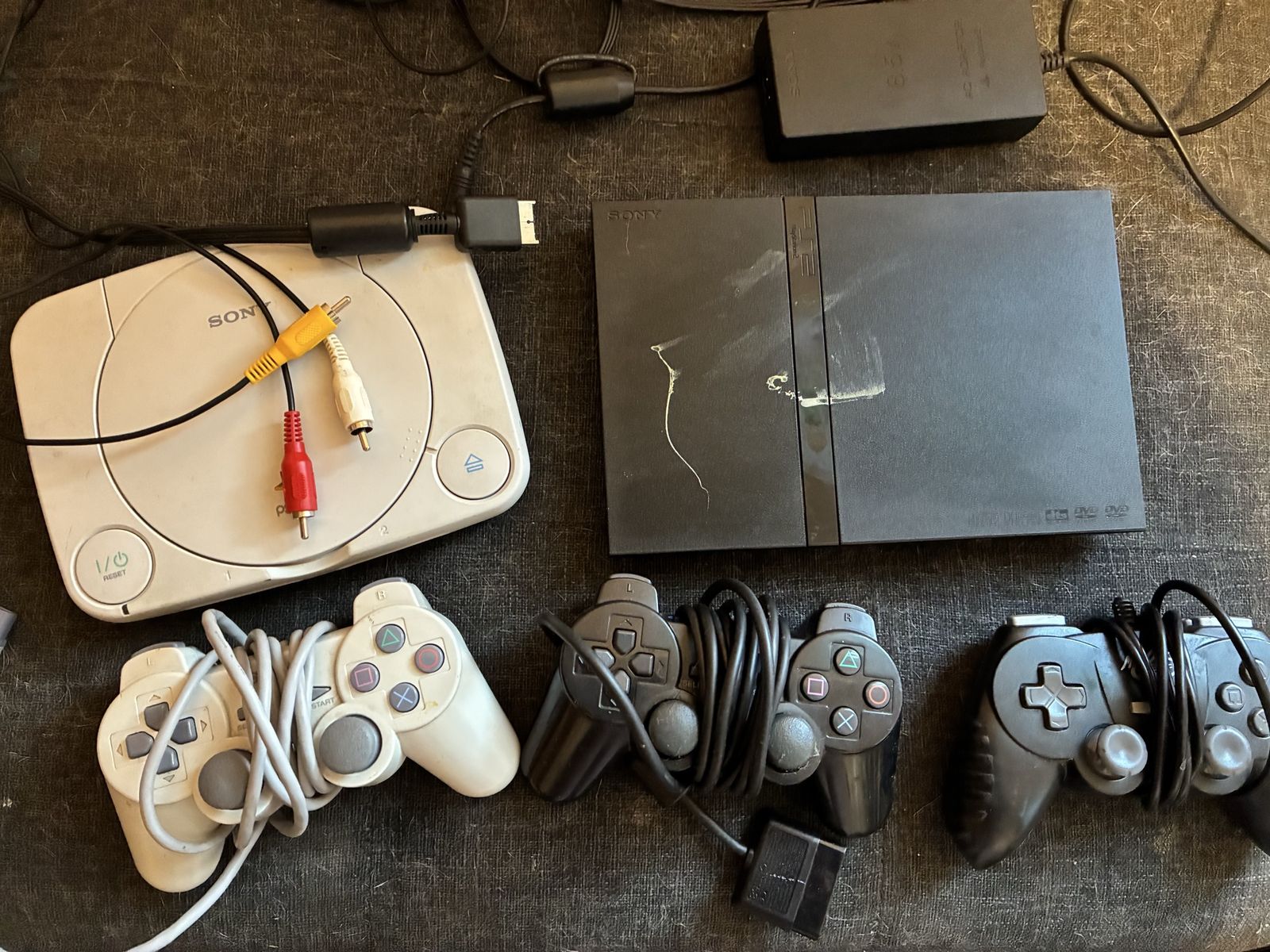 Original PS1 & PS2 with Games + Controllers