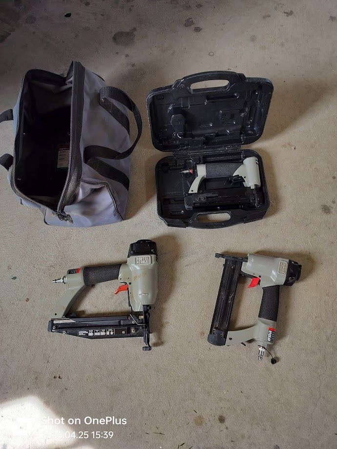 Porter-Cable Nail Guns with Cases and Bag
