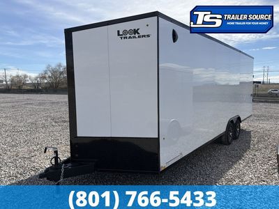 8.5x24 Look Element SE Enclosed Cargo Trailer - 7'6" Interior - 10K GVWR - .080 PolyCor, Alloy Wheels, Black Out Package, Drive