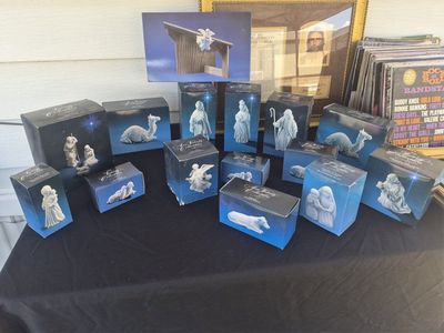 Complete 15-Piece Avon Porcelain Nativity Set - Brand New in Boxes