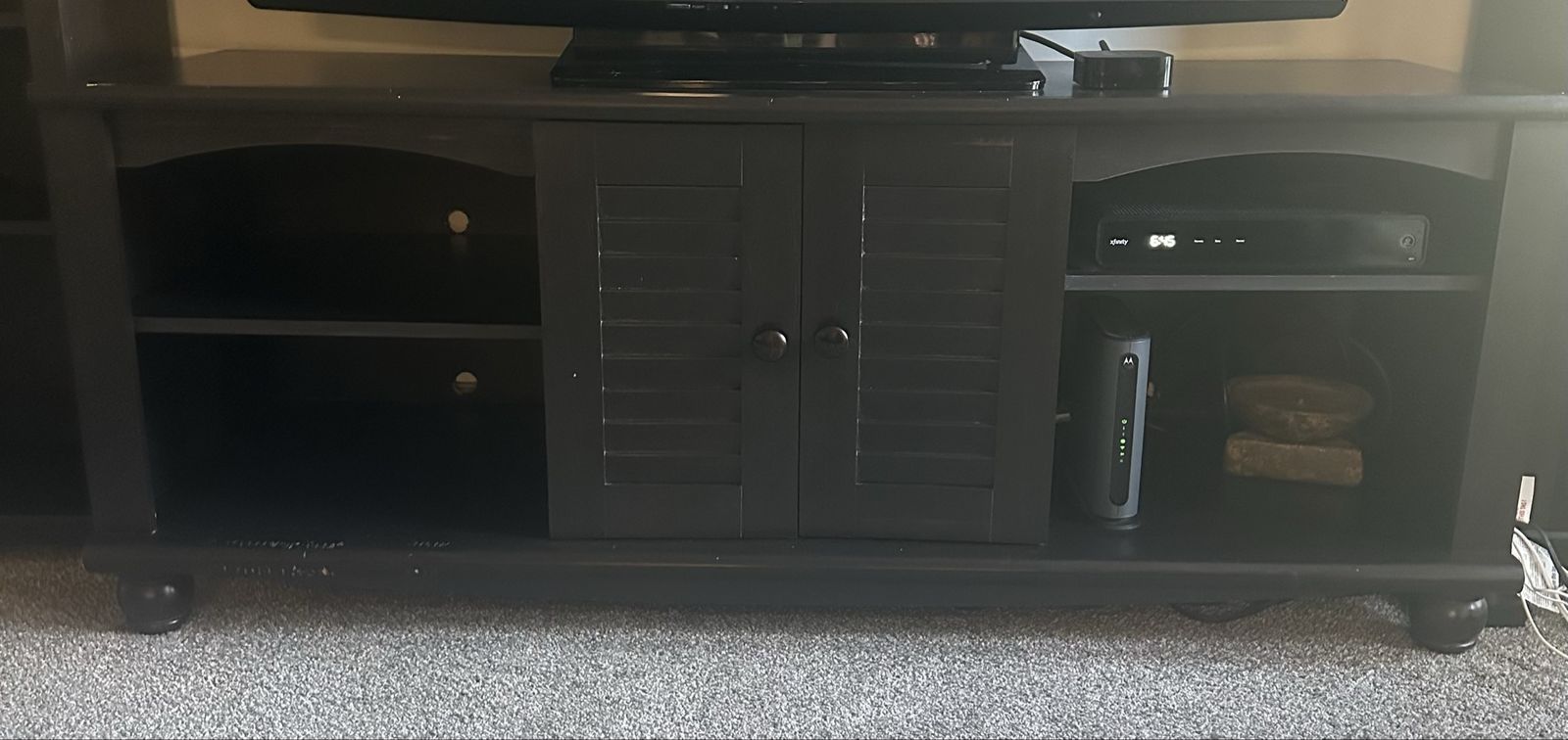 Entertainment Center with Two Matching Bookcases - Media Console/armoire & Shelving Unit Set