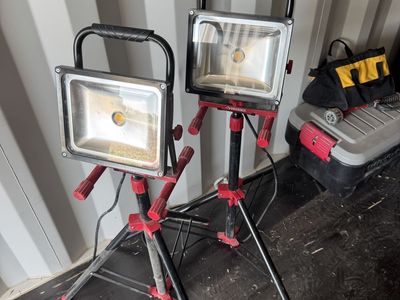 2 Husky LED Work Lights, With Adjustable Base