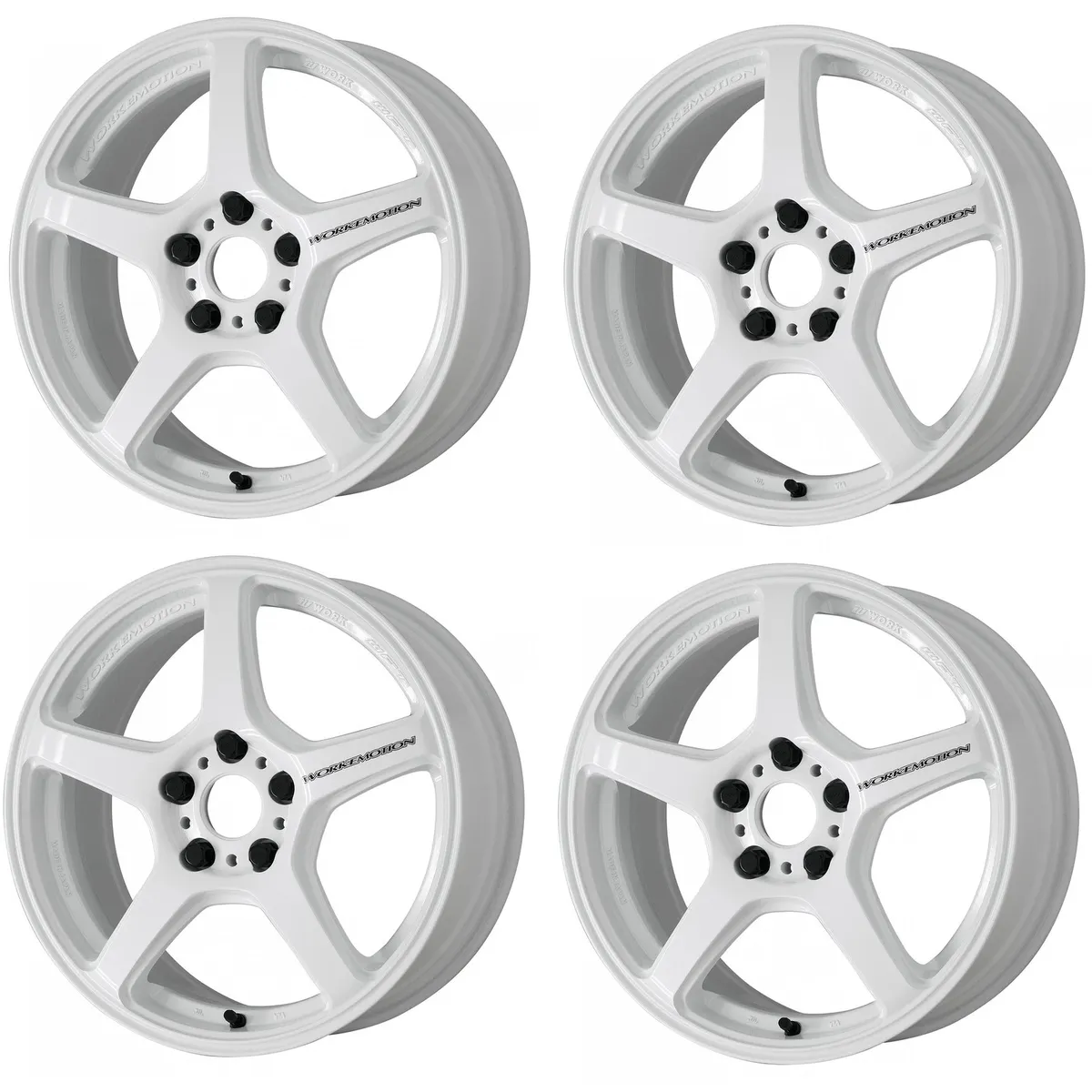 Work Emotion T5R Semi Concave Wheels 17x8 +45 offset 5x114.3 in Ice White WT5R17845YICW Subaru WRX STI EVO Mazda Nissan