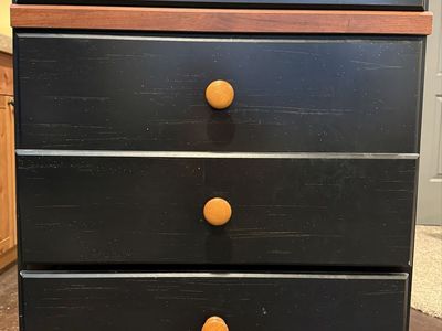 Solid wood black distressed 4-drawer dresser