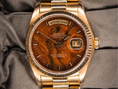 Rolex Day Date “wood dial bark” 18k gold