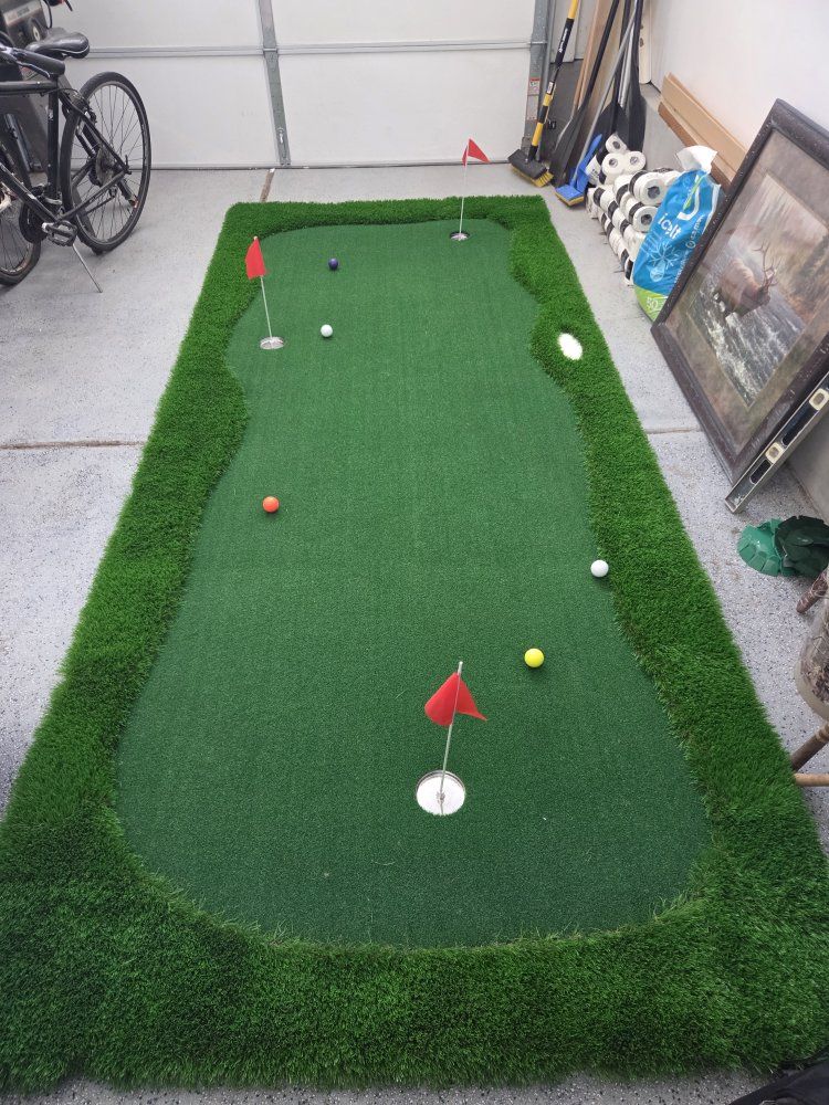 Indoor/Outdoor Golf Putting Green with 4 Holes and Flags - Practice Your Putt Anywhere!