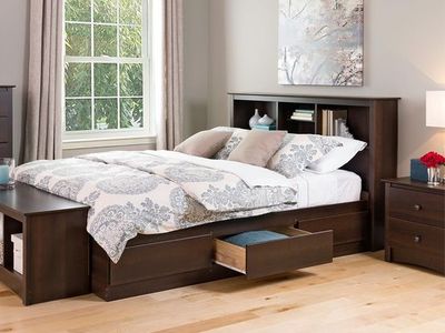 Full Mate's Platform Storage Bed with 6 Drawers, Espresso
