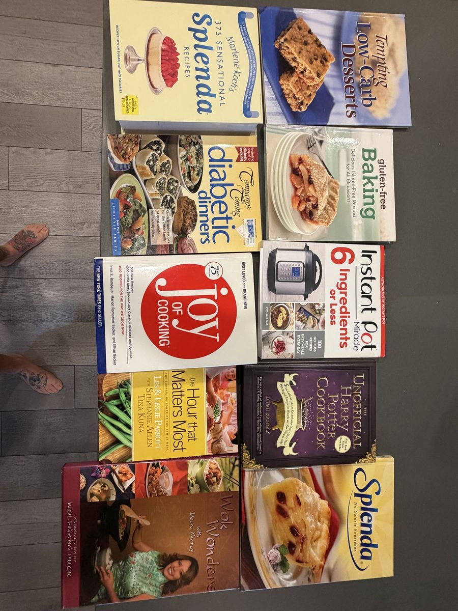 Cook Books - Joy of cooking, Harry Potter, instant pot, gluten free, Splenda, diabetic and more 