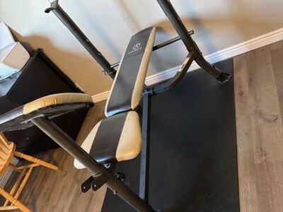 Adjustable workout bench with equipment Mat