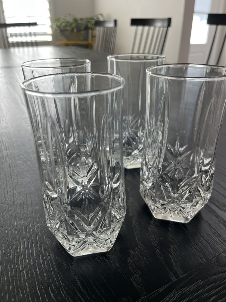 4 Matching China Glasses  $10 for set