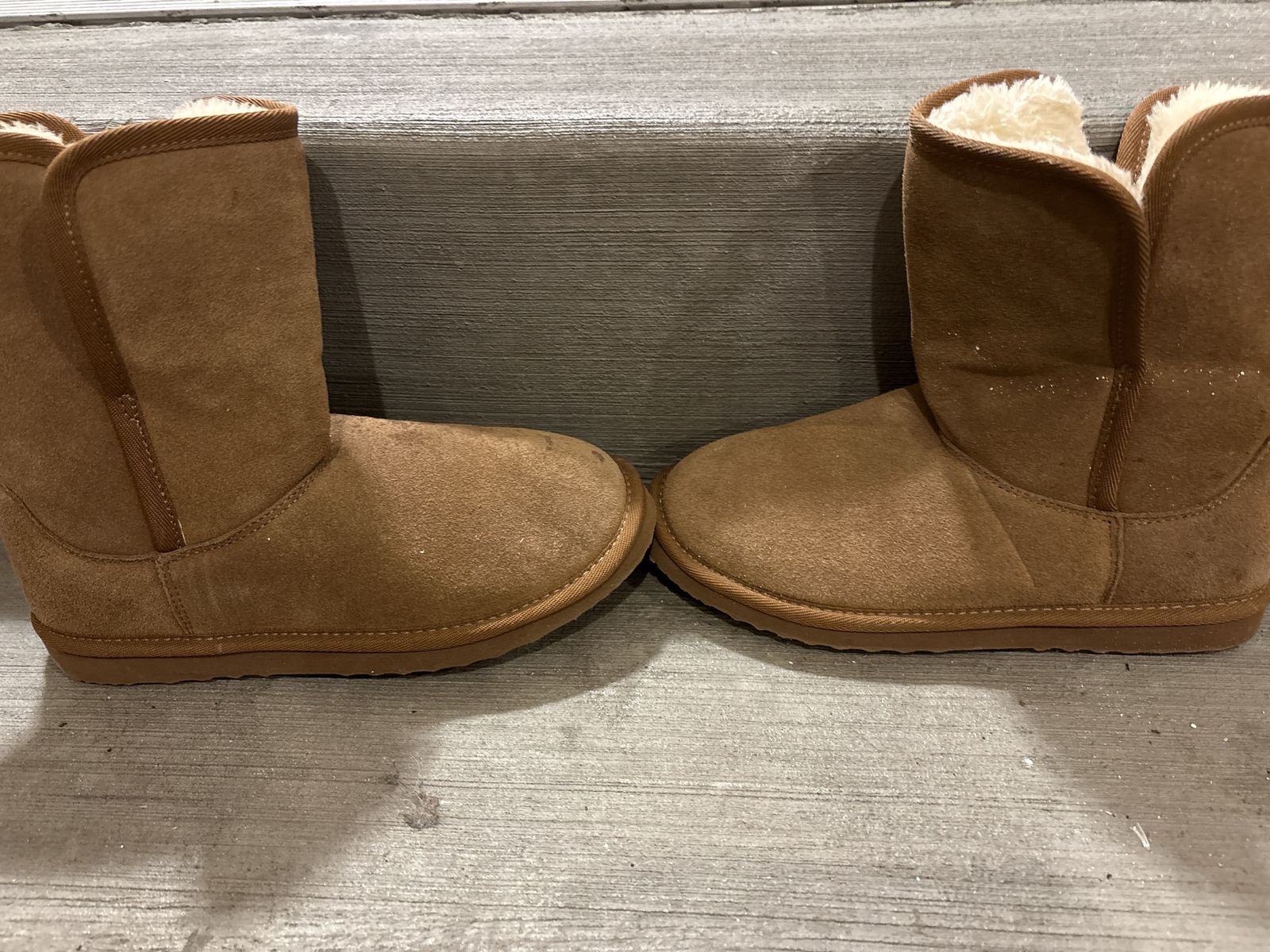 Nordstrom Women's Chestnut Suede Faux Shearling Lined Winter Boots Size 6