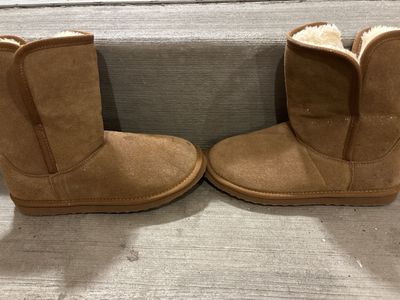 Nordstrom Women's Chestnut Suede Faux Shearling Lined Winter Boots Size 6