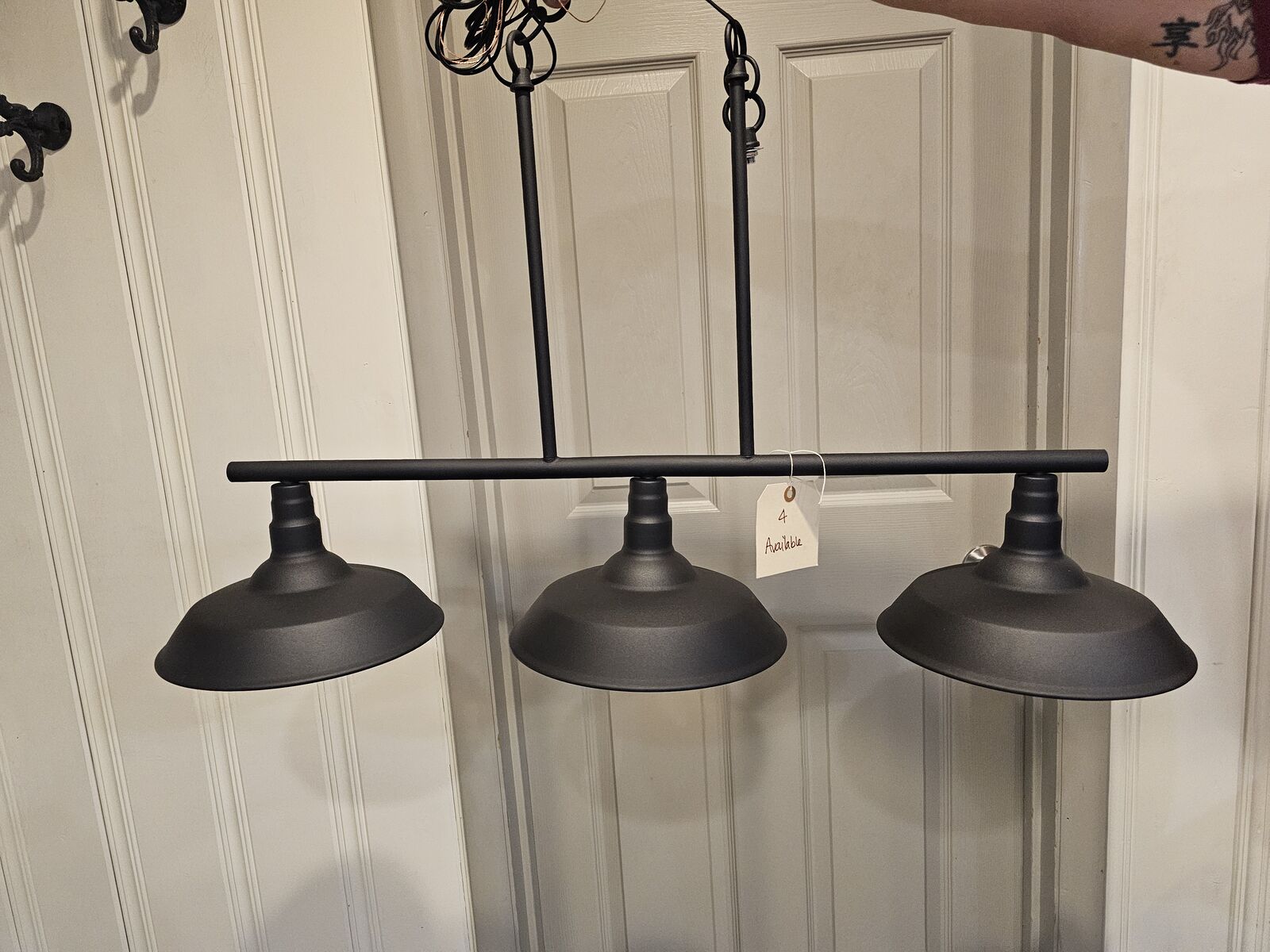 NEW BLACK 3 LIGHT LINEAR CHANDELIER (4 AVAILABLE)