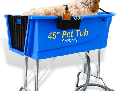 SHELANDY 45” Dog Grooming Tub / Pet Bathtub – New in Box