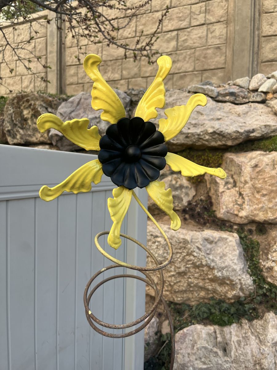 Tall metal flower decor