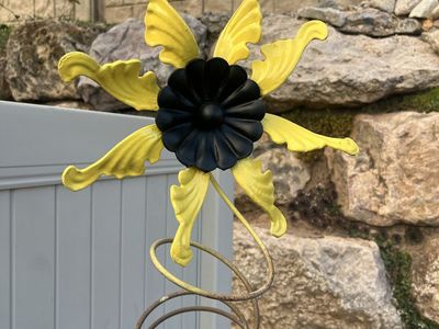 Tall metal flower decor