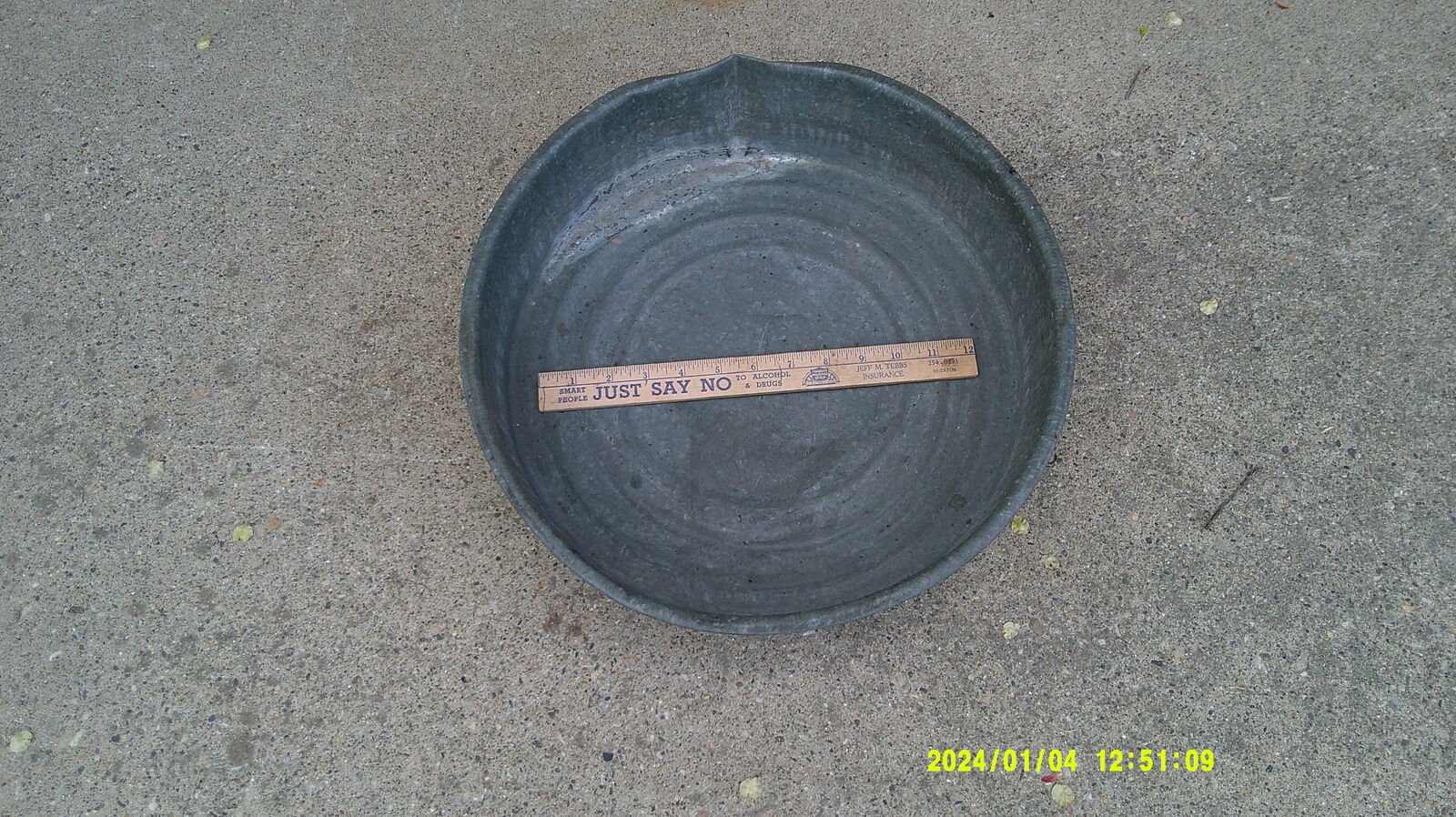 Vintage Galvanized Metal Oil Filter Change Drain Drip Pan $20