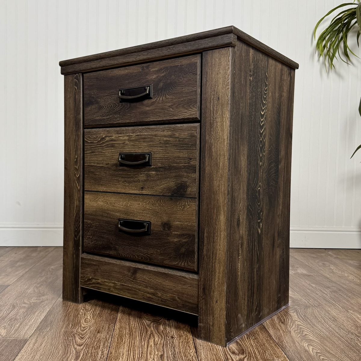 Rustic/ Mountain Modern Dark Wood Nightstand