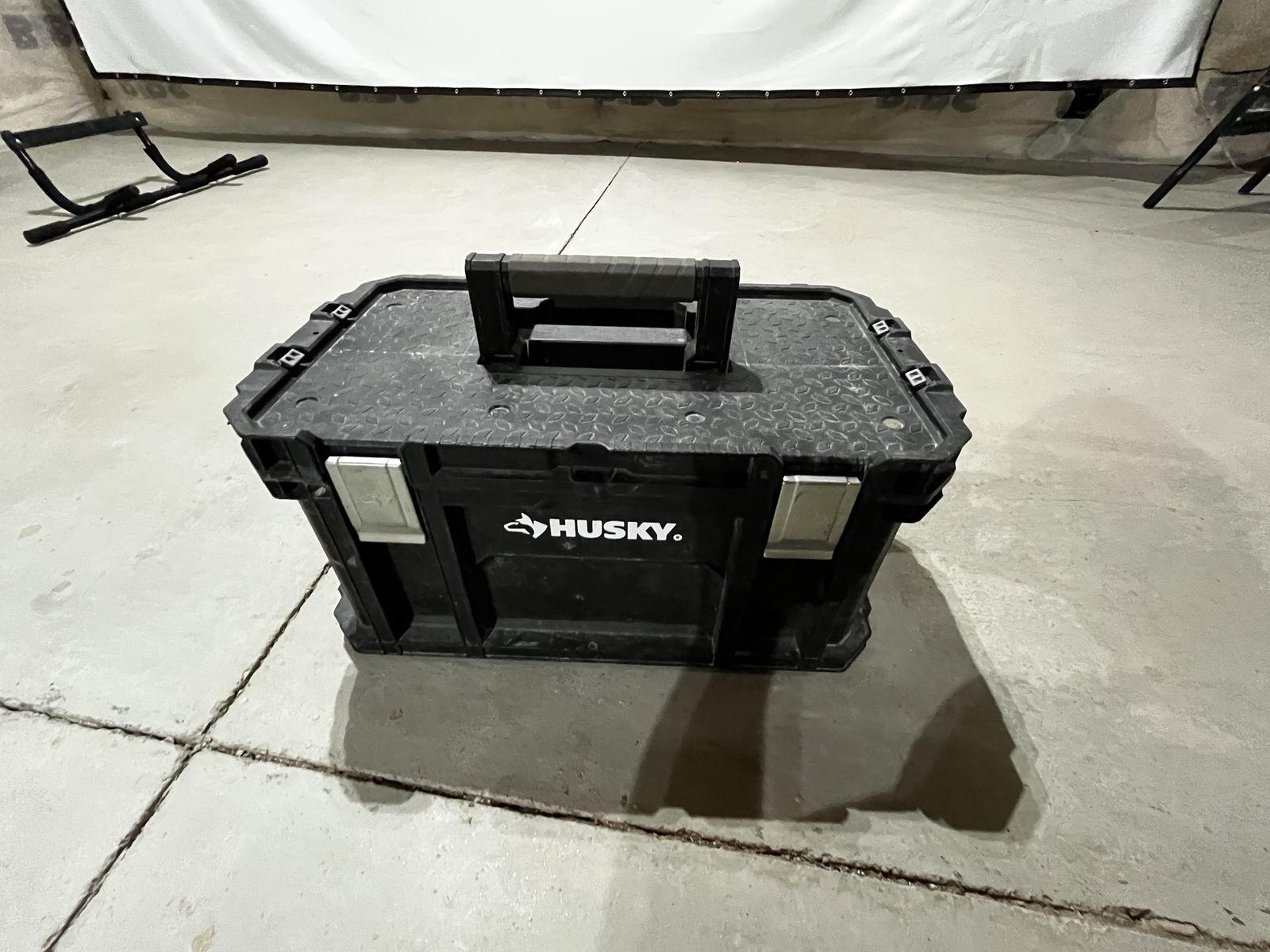 Husky Connect 22-inch Black Portable Tool Box - Durable Stackable Organizer