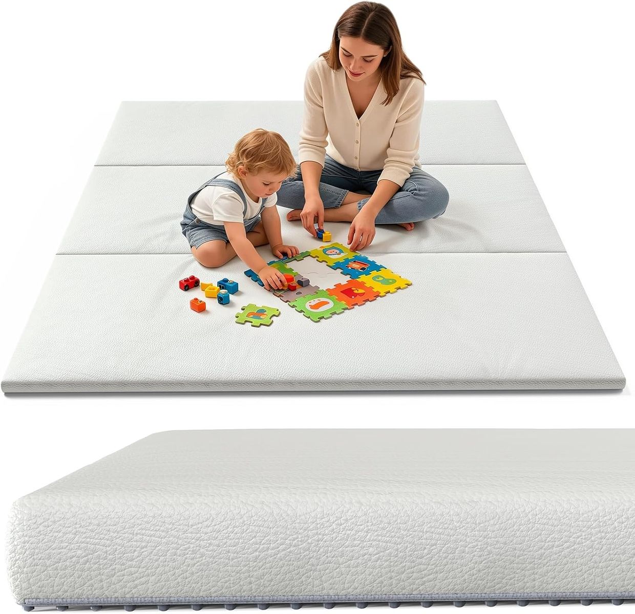 NEW Baby Play Mat 70x79 Inch, Removable Machine Washable Cover, Extra Thick Floor Mat for Baby Crawling, Waterproof