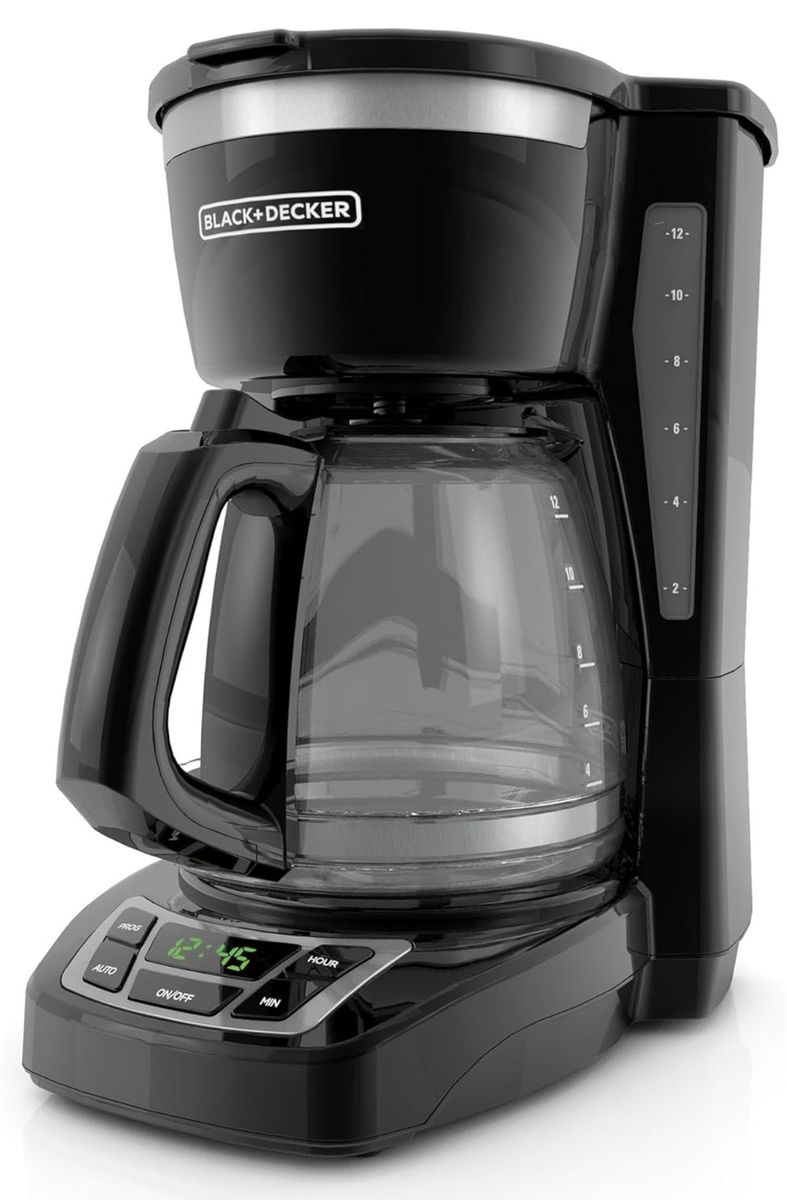 BLACK+DECKER 12-Cup Programmable Coffeemaker with Sneak-a-Cup Feature, Black - New!