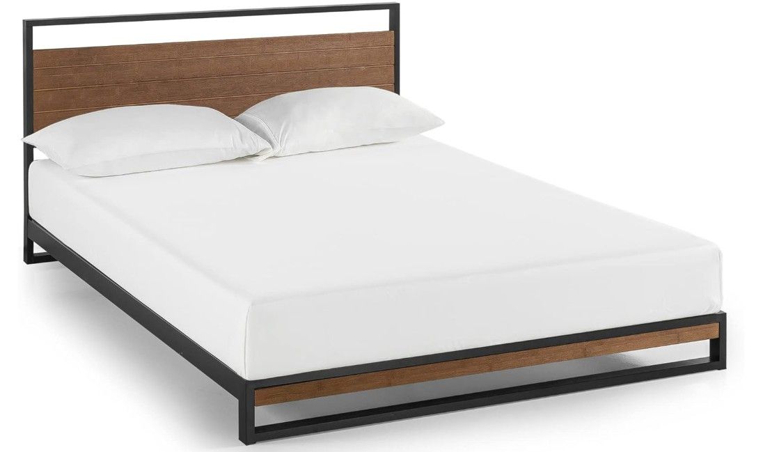 Queen Mattress & Black Bedframe - Sleep Science Ara Super Soft Memory Foam & Modern Black Frame