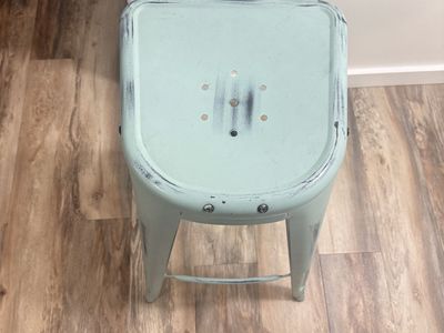 Distressed Metal Bar Stool