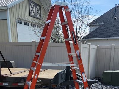 8' ft. Fiberglass Twin Step Ladder with 375 lbs. Load Capacity Type IAA Duty Rating
