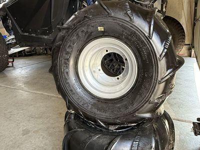 Sand Sport Paddle Tires 22x12.50-8 with Silver Wheels