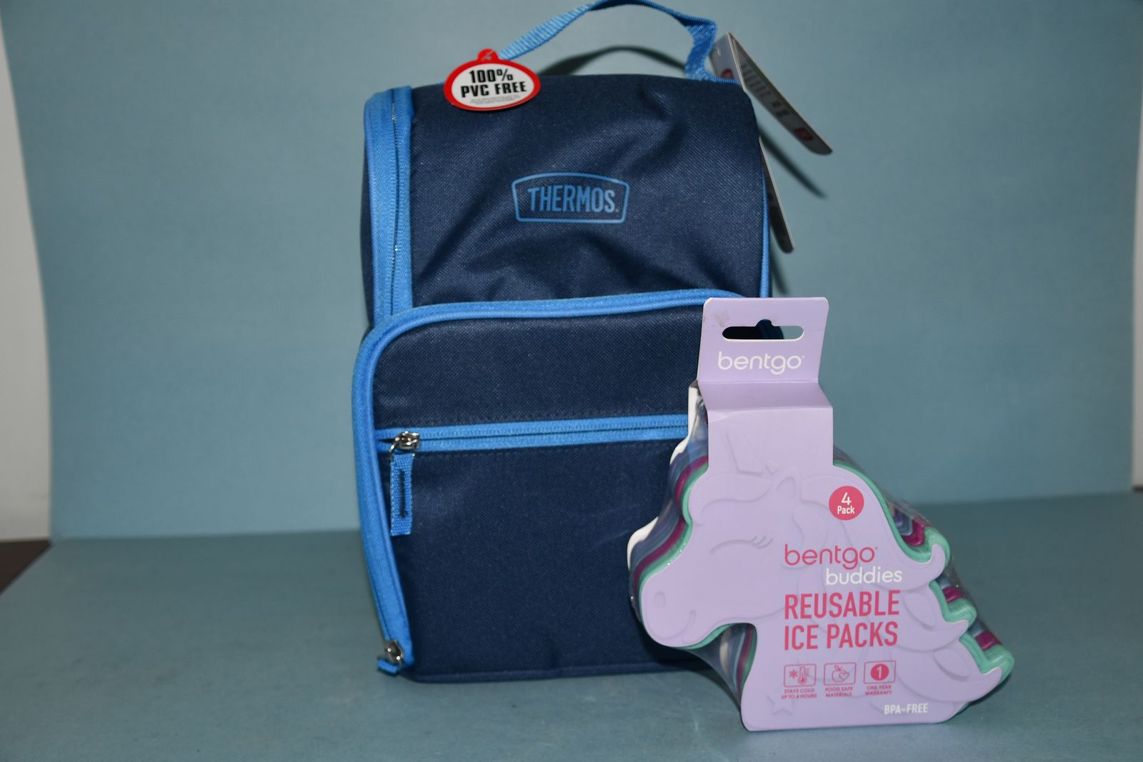 NWT "THERMOS" INSULATED LUNCH BAG + 4 NEW REUSABLE BENTGO ICE PACKS ~ ALL FOR $5