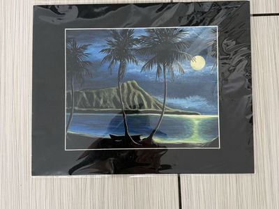 KAP Polynesian Island Nightscape Art Print Matted & Signed 2020