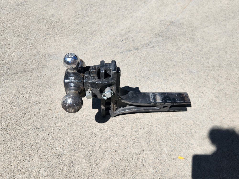 Adjustable Triple Ball Trailer Hitch Mount with Standard Receiver Shank