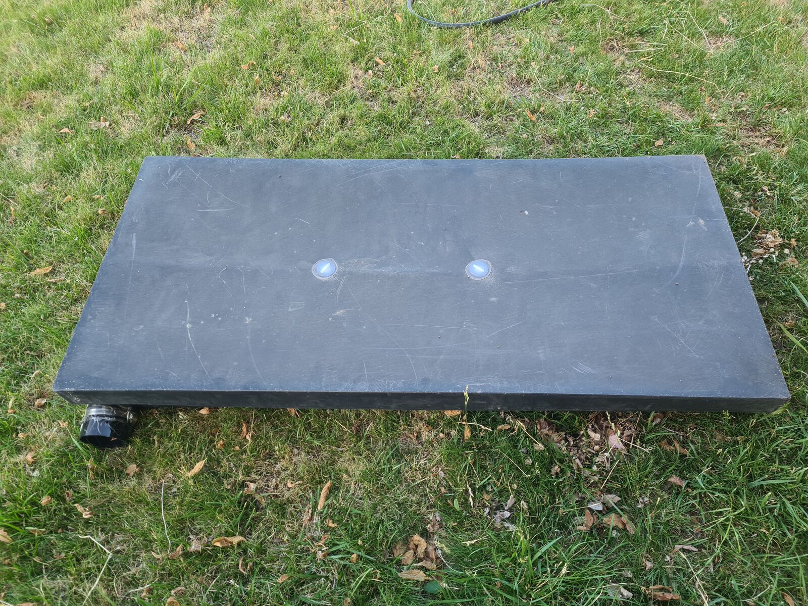 RV waste black grey water holding tank 44 gallon LH side drain