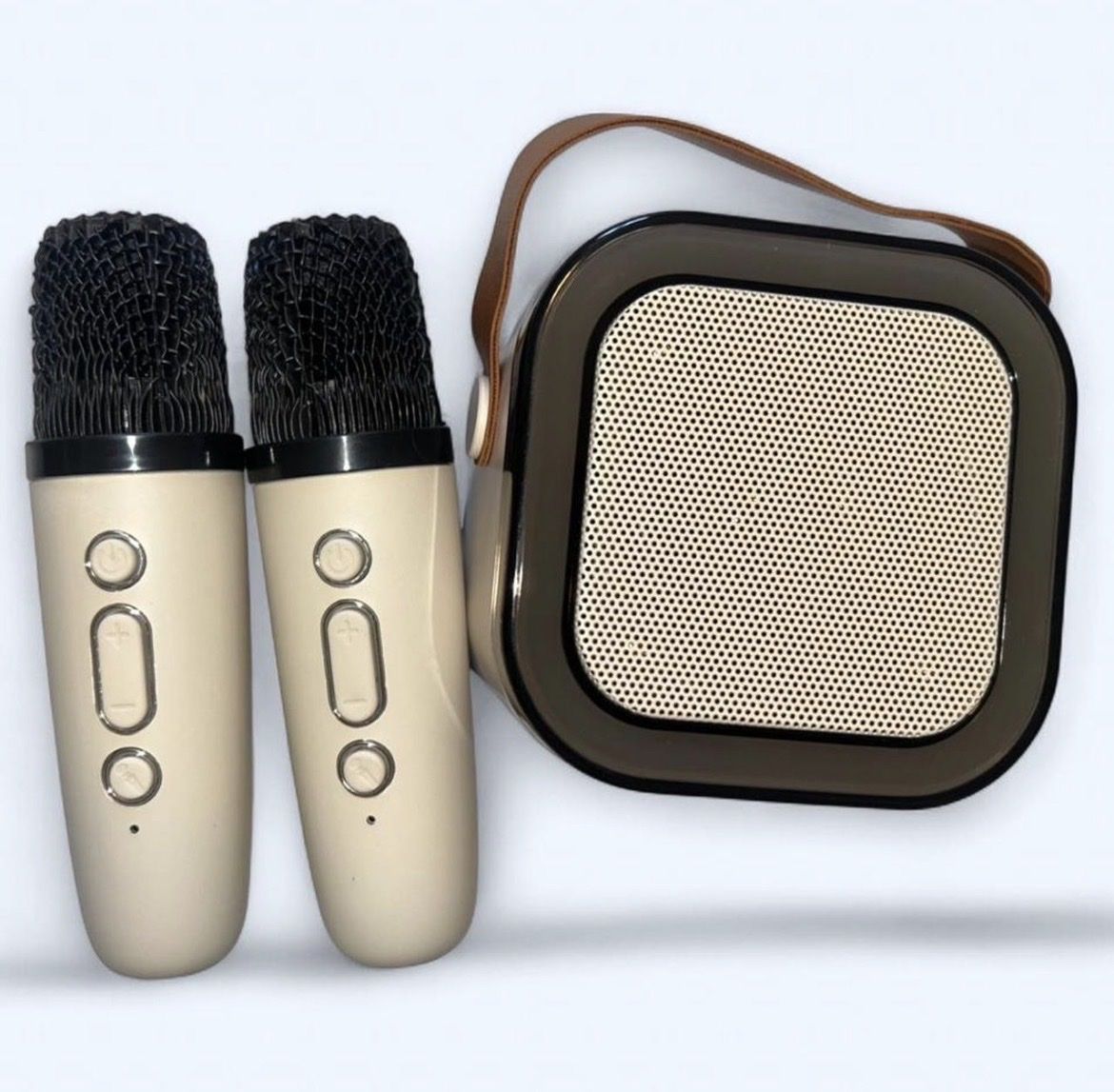 Mini Karaoke Party Set K12 with Dynamic RGB Lights USB-C Charging Wireless Bluetooth Portable Speaker and Microphones