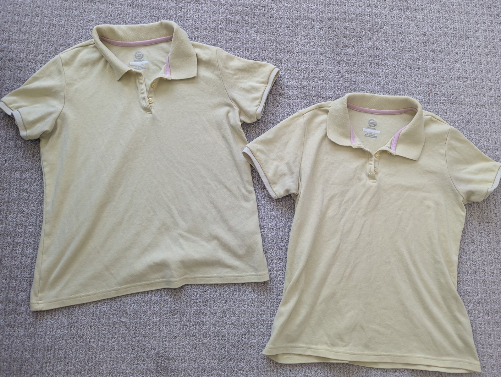 2 for $4: Wonder Nation girls yellow polos, size XL (14/16)